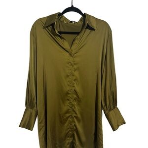 Lulu’s Olive Green Women's Button-Up Blouse
